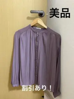 【美品】Honeys パープル 長袖ブラウス　パープル　M