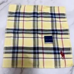 ラルフローレン ralphlauren 新品未使用 ハンカチ チェック イエロー