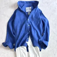 美品 フランク＆アイリーン EILLEN 極希少M コットンシャツ ブルー
