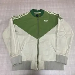 adidas グリーン ベージュ ジャケット