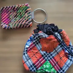 SHUA スラッシュキルト ミニポーチ 巾着袋 2点セット