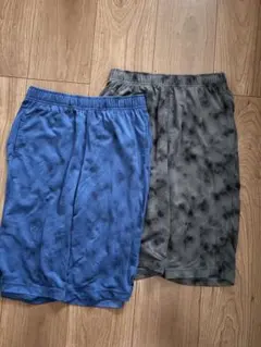 ハーフパンツ 2枚セット 青 黒