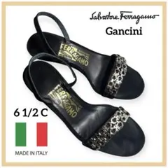 【イタリア製】美品サルヴァトーレフェラガモ ストラップヒールパンプス ガンチーニ