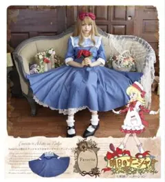 favorite フリル襟デニムワンピース