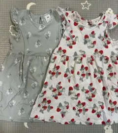 H&M フリル袖　ワンピース　2枚　92cmのサムネイル