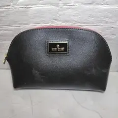 MARY QUANT 化粧ポーチ レザー ブラック マリークヮント