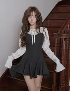 Darich レイヤードランダムヘムチェックミニワンピース