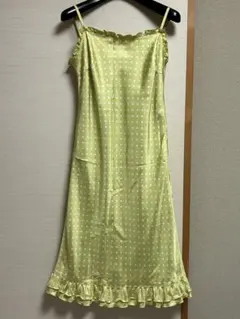 ペイトンプレイス　キャミワンピース　ドット　グリーン