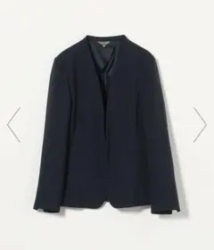 【ユナイテッドアローズ】ネイビー ノーカラージャケット 36