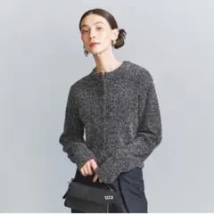 ラメ クルーネック ショートカーディガン