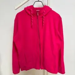 ユニクロ マイクロフリースパーカー XL ピンク ジップアップ