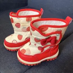 いちご柄 冬用ブーツ スノーブーツ