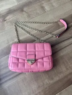 MICHEAL KORS キルト デニム ショルダー スモール ピンク - メルカリ