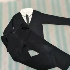 フォーマル風ネクタイ付きシャツと、ファミリアのパンツ 120cm