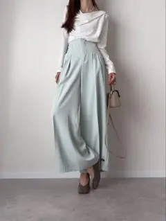 fifth ミントグリーン ハイウェストスラックスパンツ M