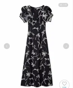 Sustainableリボンプリントワンピース　サイズ00