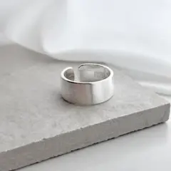 シルバーリング９２５　平打ち　艶消し　マット系　オープンリング