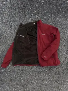 タルト様montbell モンベル 赤 フリースジャケット リバーシブル メンズ
