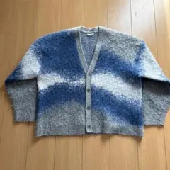 ZARA モヘア風 グラデーション カーディガン Mサイズ ブルー グレー