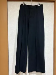 UNIQLOブラッシュドジャージワイドパンツ　ネイビー