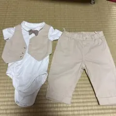 初節句 お食い初め ハーフバースデー ロンパース タキシード風