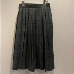 【美品】 ジバンシー　プリーツスカート　チェックウール100%日本製　9号