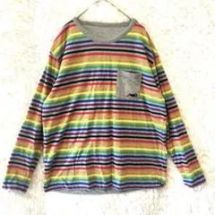 グラニフ リバーシブル ❣️レインボー ボーダーTシャツ ビューティフルシャドー