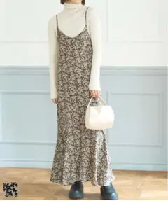 【coca】花柄キャミワンピース ロング丈
