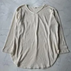 studio CLIP スタジオクリップ Vネック リブカットソー 長袖Tシャツ