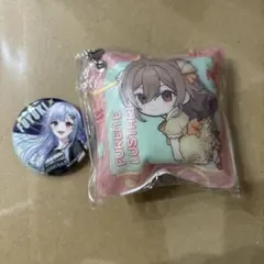 にじさんじ　くら寿司　クッションチャーム、缶バッジ