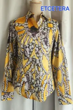 大変美品　ETCETERA　宝石柄コットンシャツブラウス