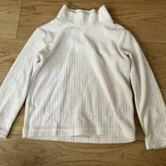 ホワイトリブ編みタートルネック