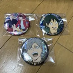 ハイキュー　ビスケット　缶バッジ　ホロ　灰羽リエーフ　山口忠　西谷夕　夜久衛輔