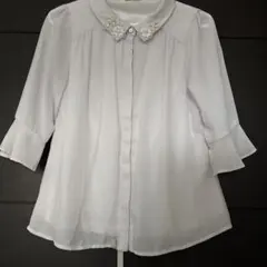 MISCH MASCH 花刺繍襟ブラウス ライトパープルのサムネイル