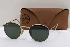 レイバン/ラウンドメタル/サングラス/ブラックグリーン系×ゴールド/イタリア製