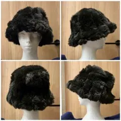 フェイクファー　ボア　バケットハット　古着屋購入