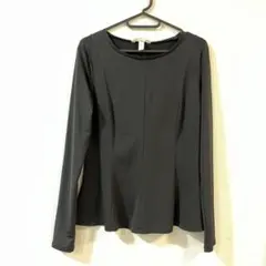 H&M 長袖 ペプラム トップス ブラック Sサイズのサムネイル