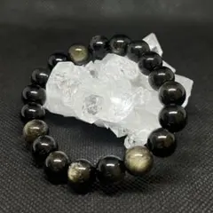 ゴールドオブシディアンブレスレット　約10mm