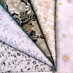 No.4154 花柄☆ハギレセット☆薄手綿生地