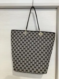 GUCCI GGパターン トートバッグ グレー/ブラック
