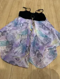 OVER LAP ノースリーブ チュニック ペイズリー柄