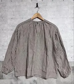 siiwa リネンストライプギャザープルオーバー