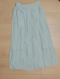 UNIQLO プリーツロングスカート ライトグリーン Mのサムネイル