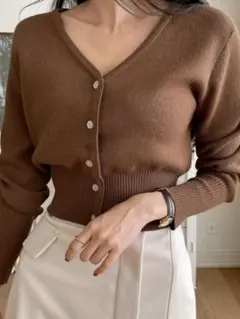 shein DAZY カーディガン ニット クロップ ブラウン S