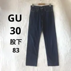 美品 GU メンズ 30 M ストレートジーンズ 丈長め83.0cm 股下83
