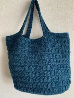 ニットバッグ　手編み　毛糸バッグ　24ー19