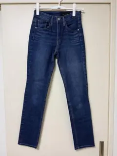 【Mrs. Jeana. 】ダークブルー スリムフィットデニム