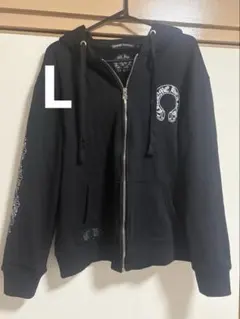 在庫限りCHROME HEARTS ブラックジップアップパーカー L 早い者勝ち
