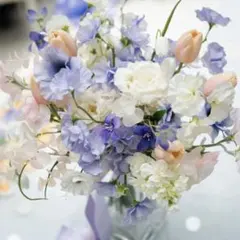 ウェディングブーケ ブートニアセット ラベンダー パープル