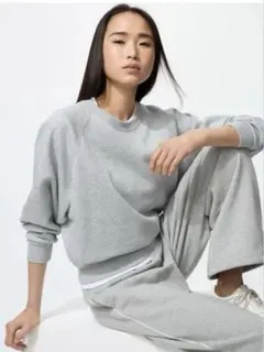 【新品未使用・タグ付き】スウェットクロップドシャツ　グレー　M